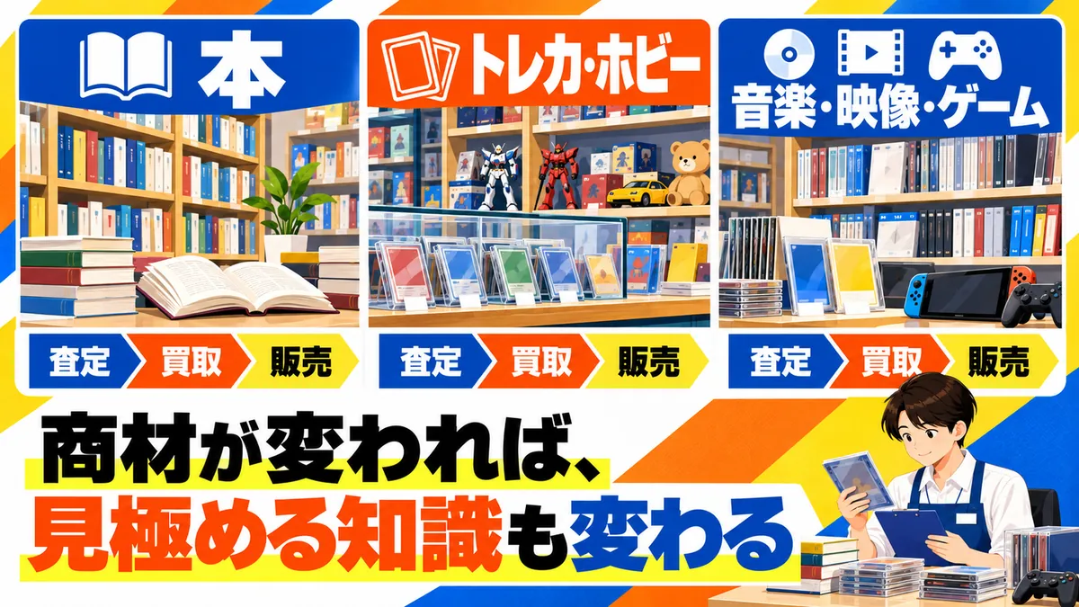 商材ごとに査定の知識が異なることを示す