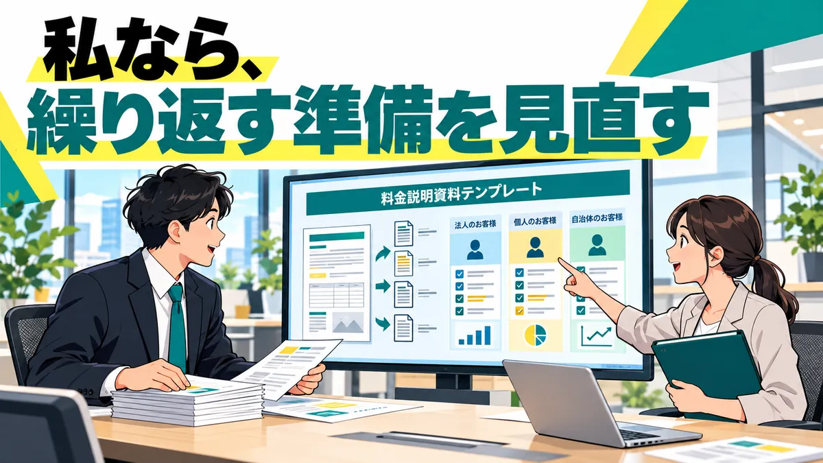 共通の資料と相手別の項目を分ける仕事への応用