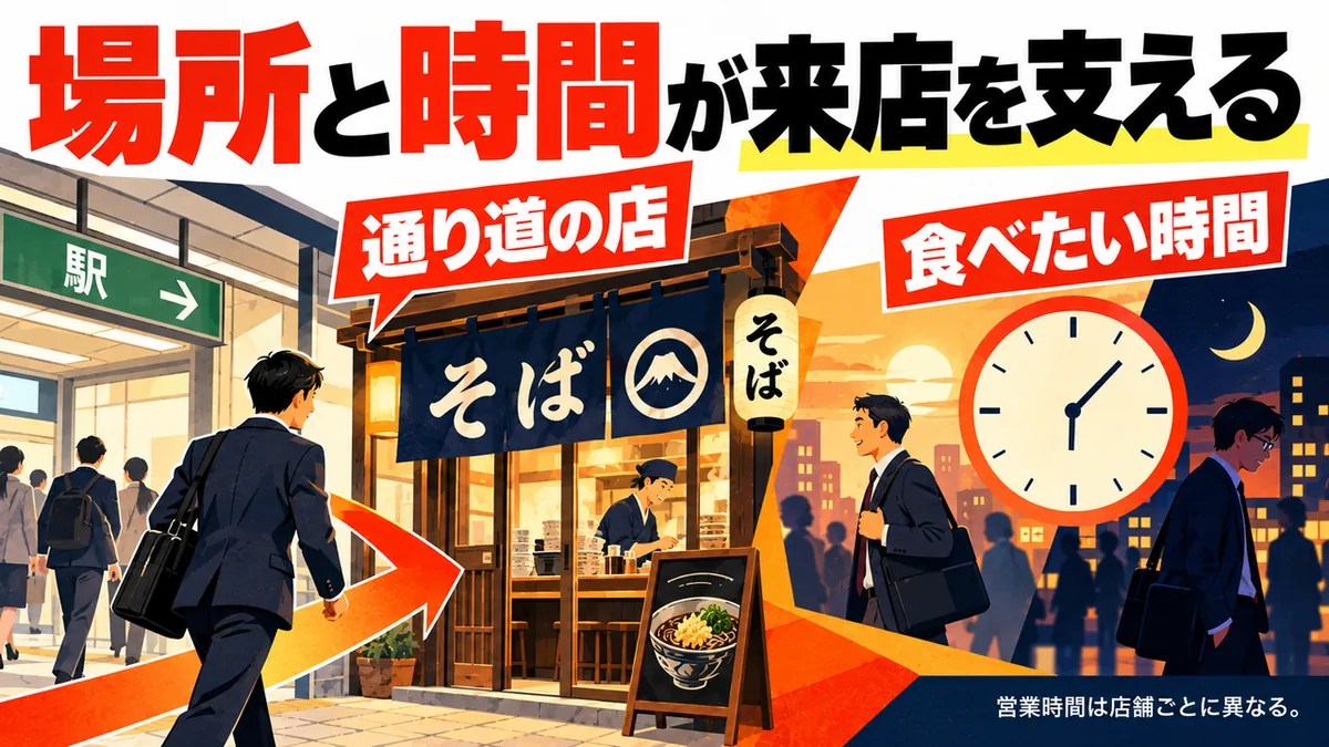 立地と時間の組み合わせを概念として示す