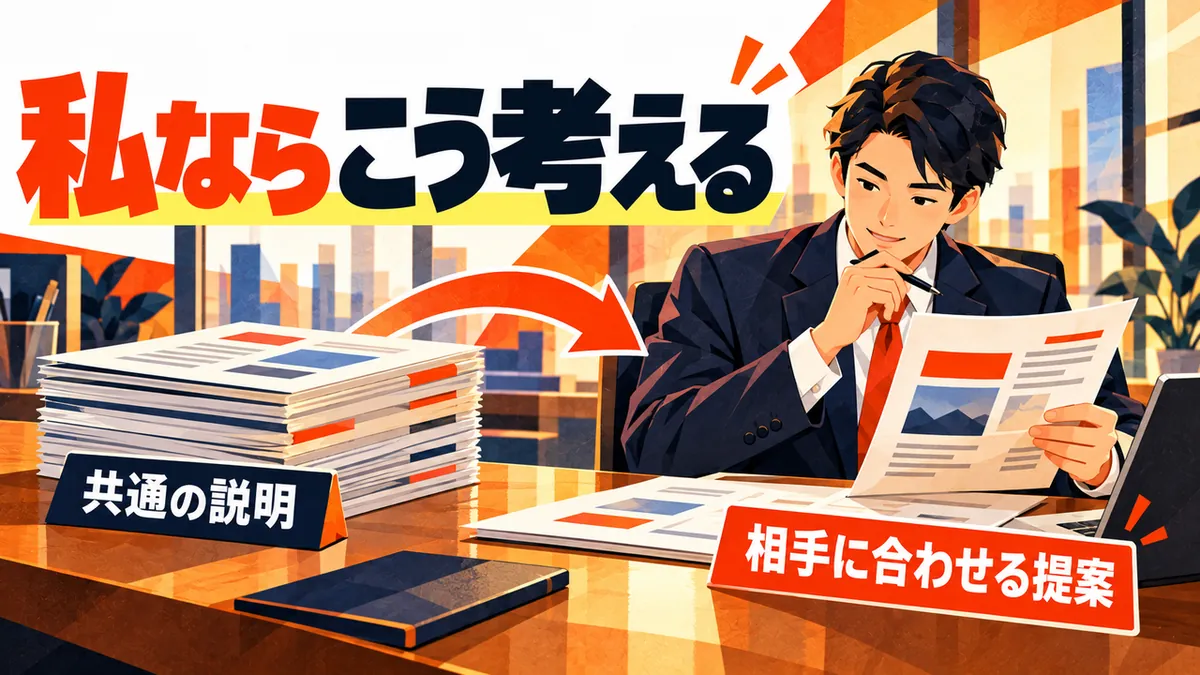 共通説明と個別提案という考察上の応用例を示す
