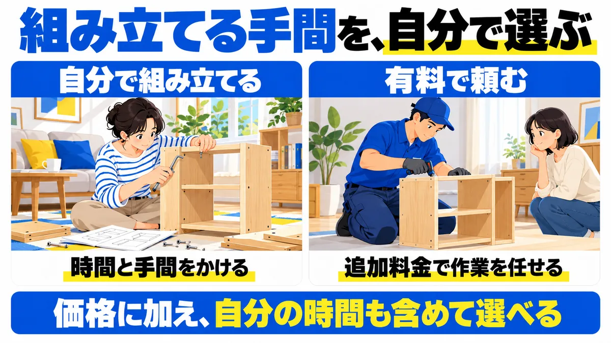 自分で作業するか有料で頼むかの分岐を伝える