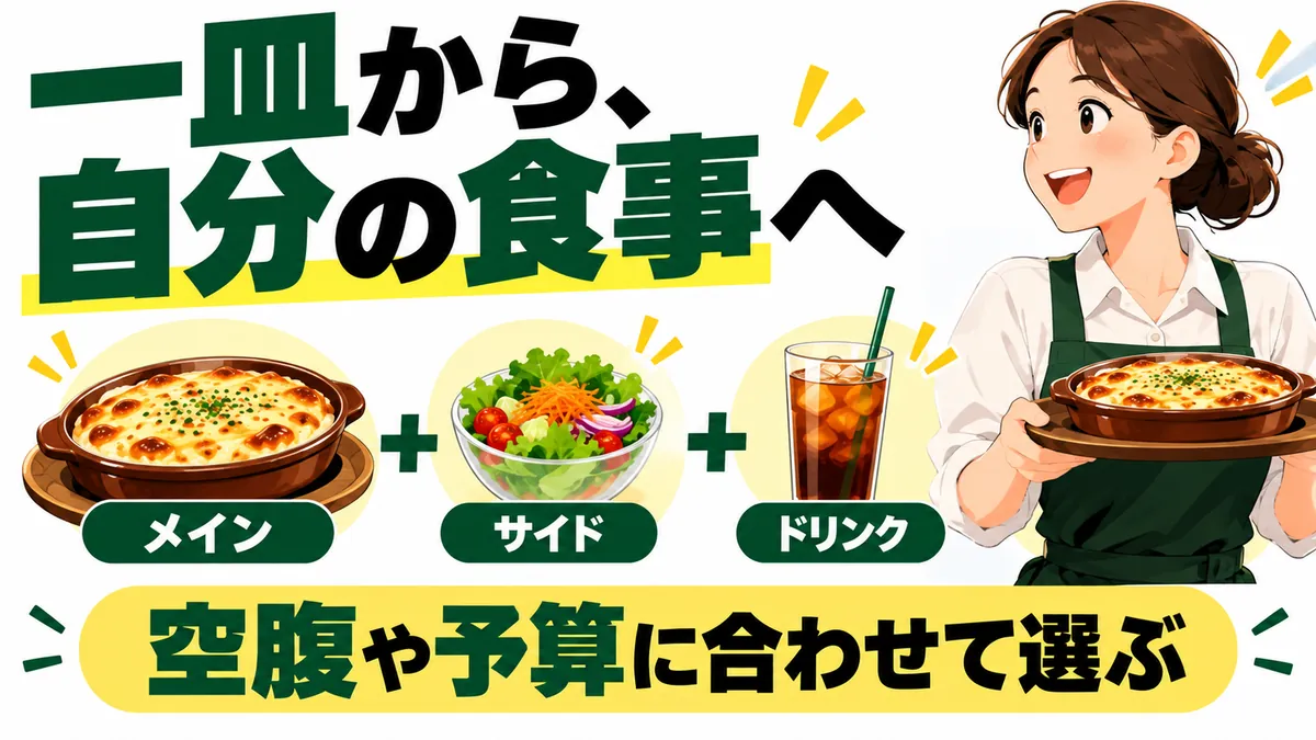 単品から食事を組み合わせる自由を伝える