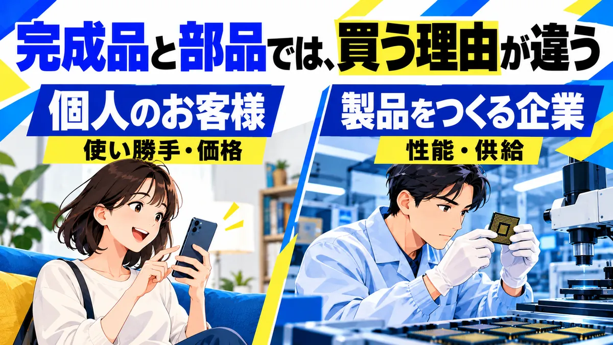 完成品と部品の購入理由の比較