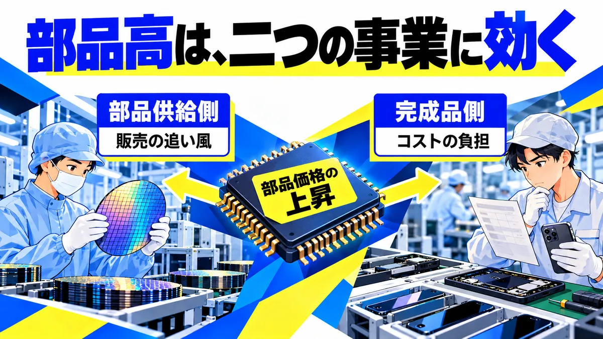 部品高の供給側と完成品側への作用