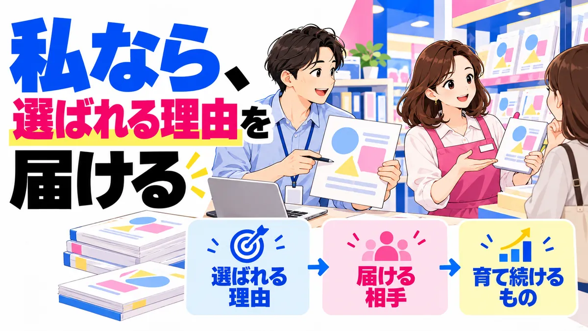 教材提供と販売店での接客という応用例を示す