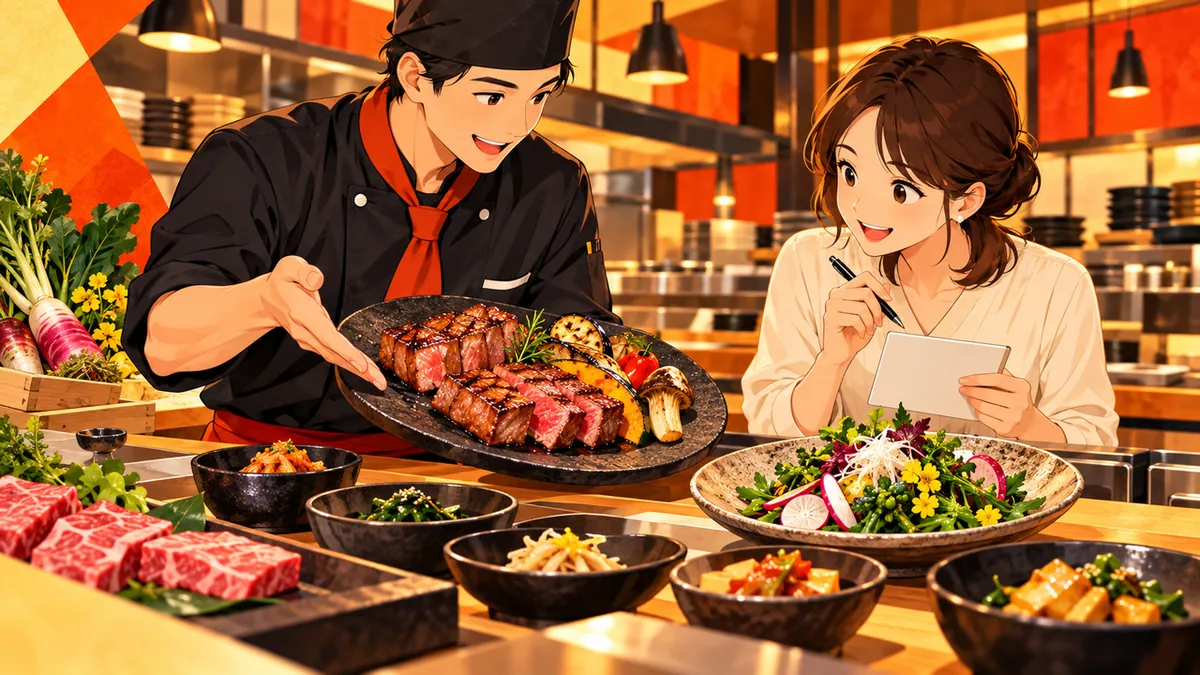 料理人とメニュー担当者が名物料理や季節の一品を検討する