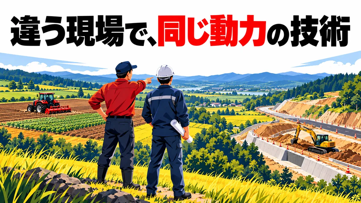 農業と建設の異なる現場を見渡す利用者
